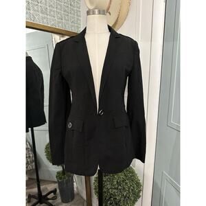 Burberry Womens Black Solid Blazer Jacket Size 6 Italy